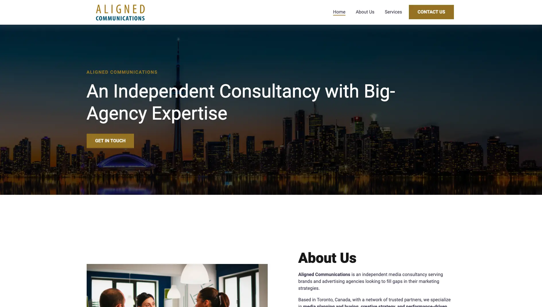 Aligned Communications landing