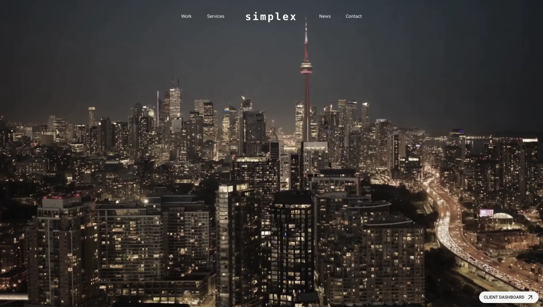 Simplex Media Group landing and client dashboard